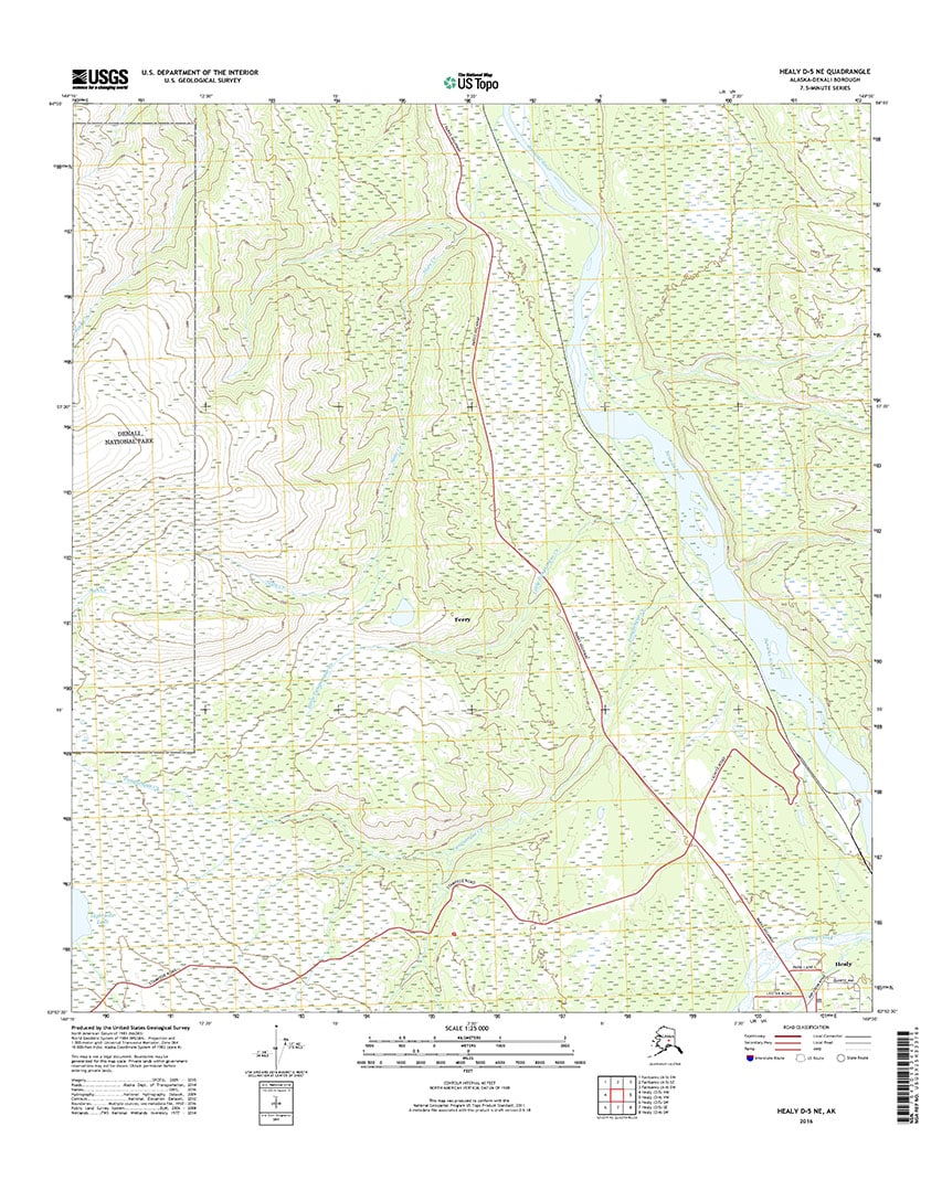 USGS Topo Map Healy D5 NE (Interior Alaska) Topo Maps Alaska Handbook