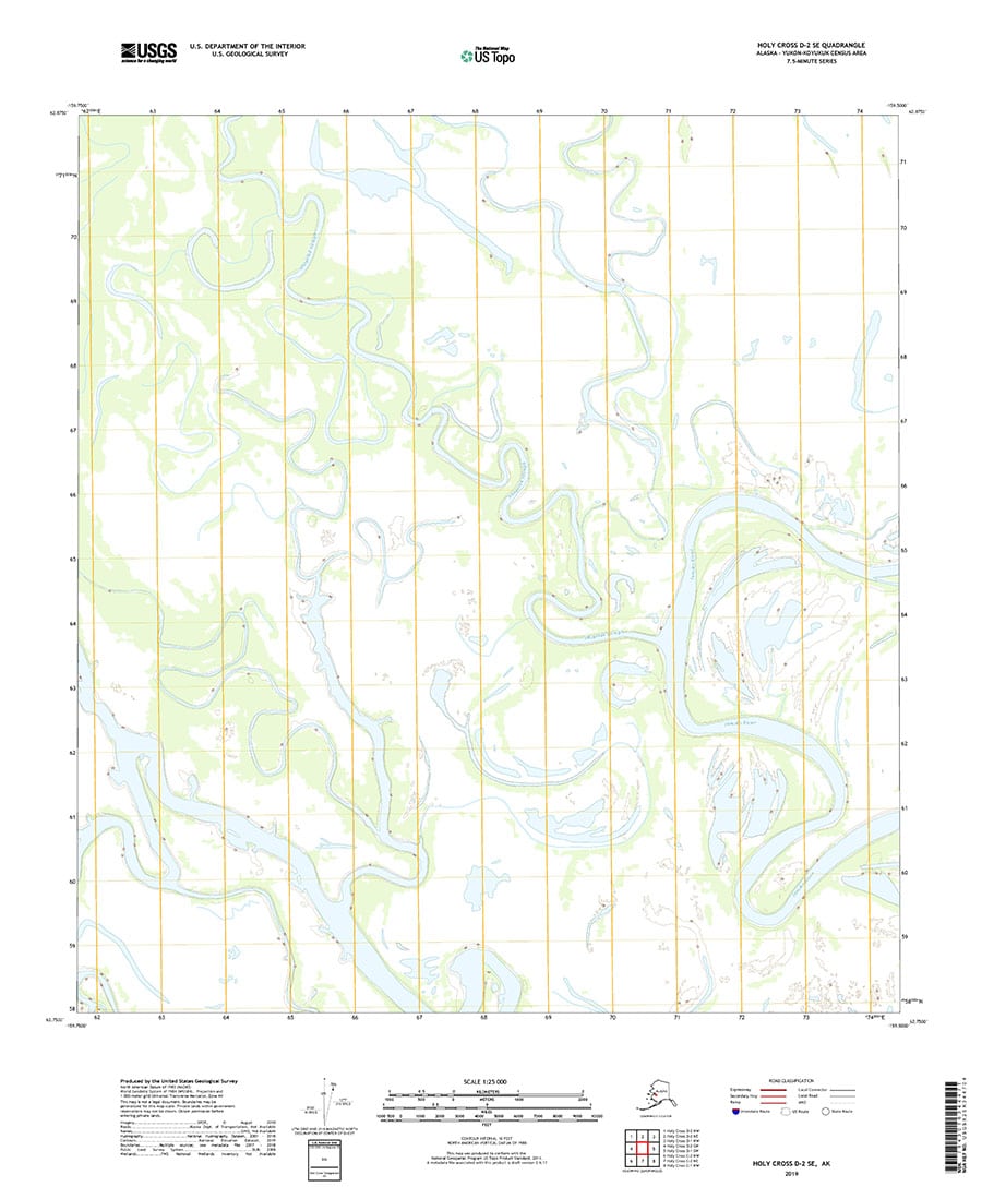 USGS Topo Map Holy Cross D2 SE (Interior Alaska) Topo Maps Alaska