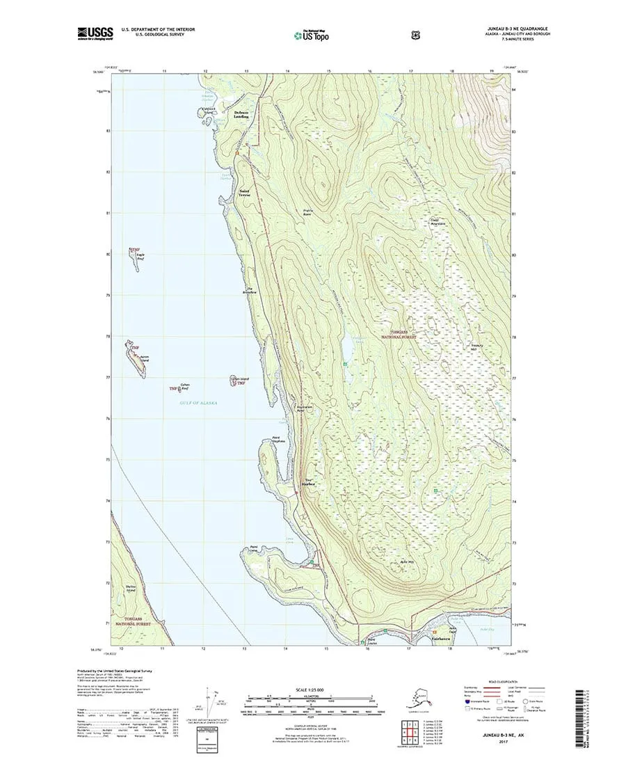 USGS Topo Map Juneau B3 NE (Southeast Alaska) Topo Maps Alaska
