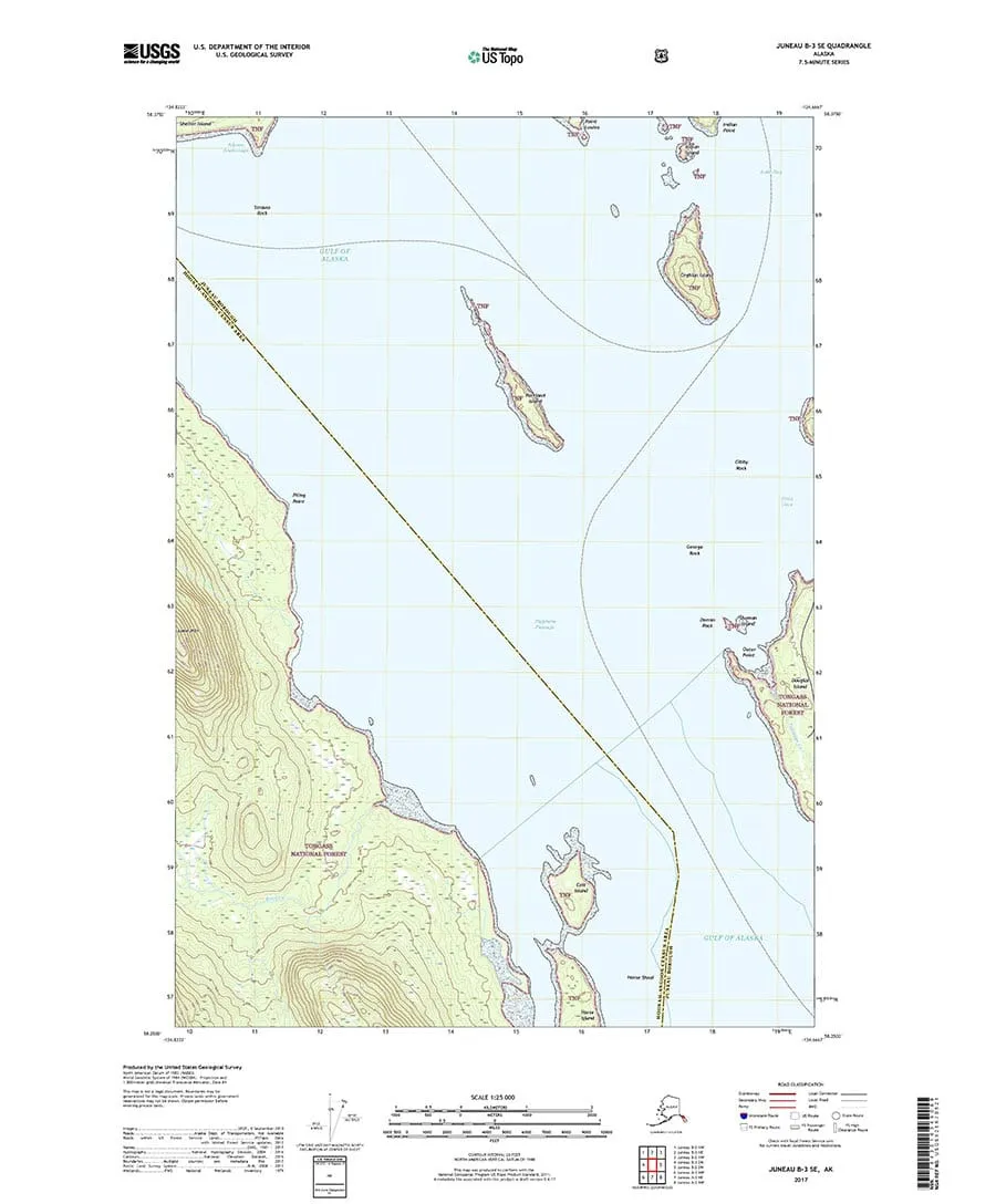 USGS Topo Map Juneau B3 SE (Southeast Alaska) Topo Maps Alaska