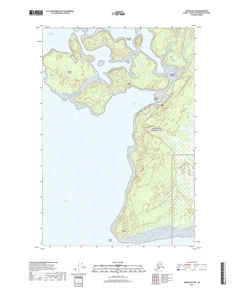 USGS Topo Map Juneau B6 NW (Southeast Alaska) Topo Maps Alaska