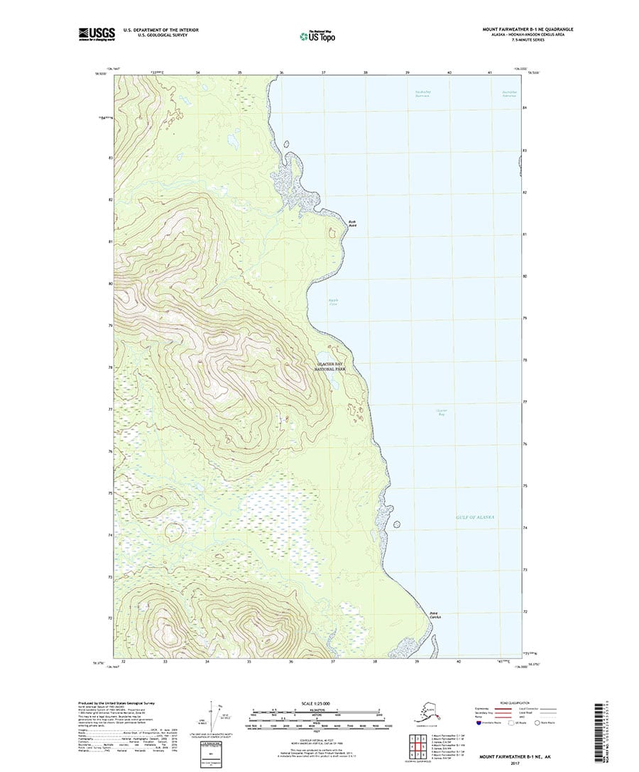 USGS Topo Map Mount Fairweather B1 NE (Southeast Alaska) Topo Maps
