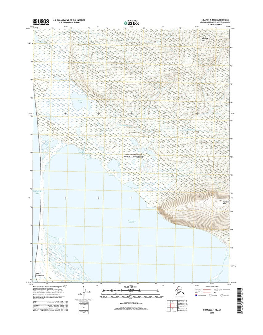 USGS Topo Map Noatak A4 NE (North / Northwest Alaska) Topo Maps