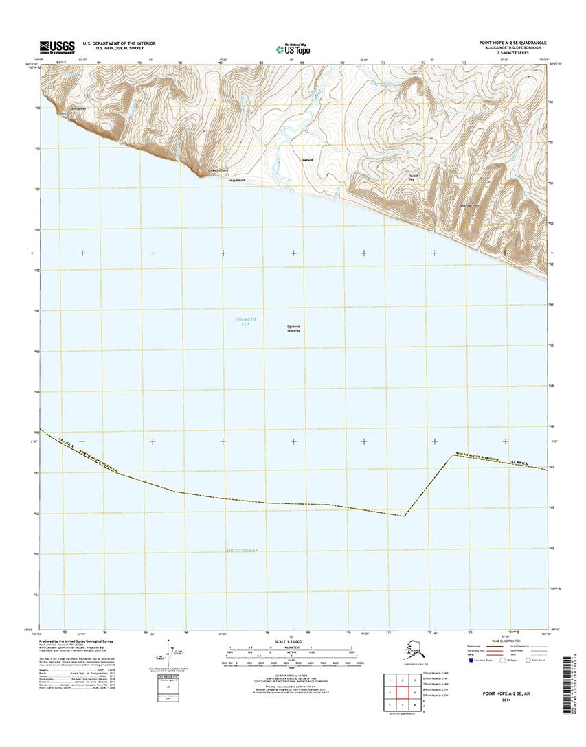 USGS Topo Map Point Hope A2 SE (North / Northwest Alaska) Topo Maps