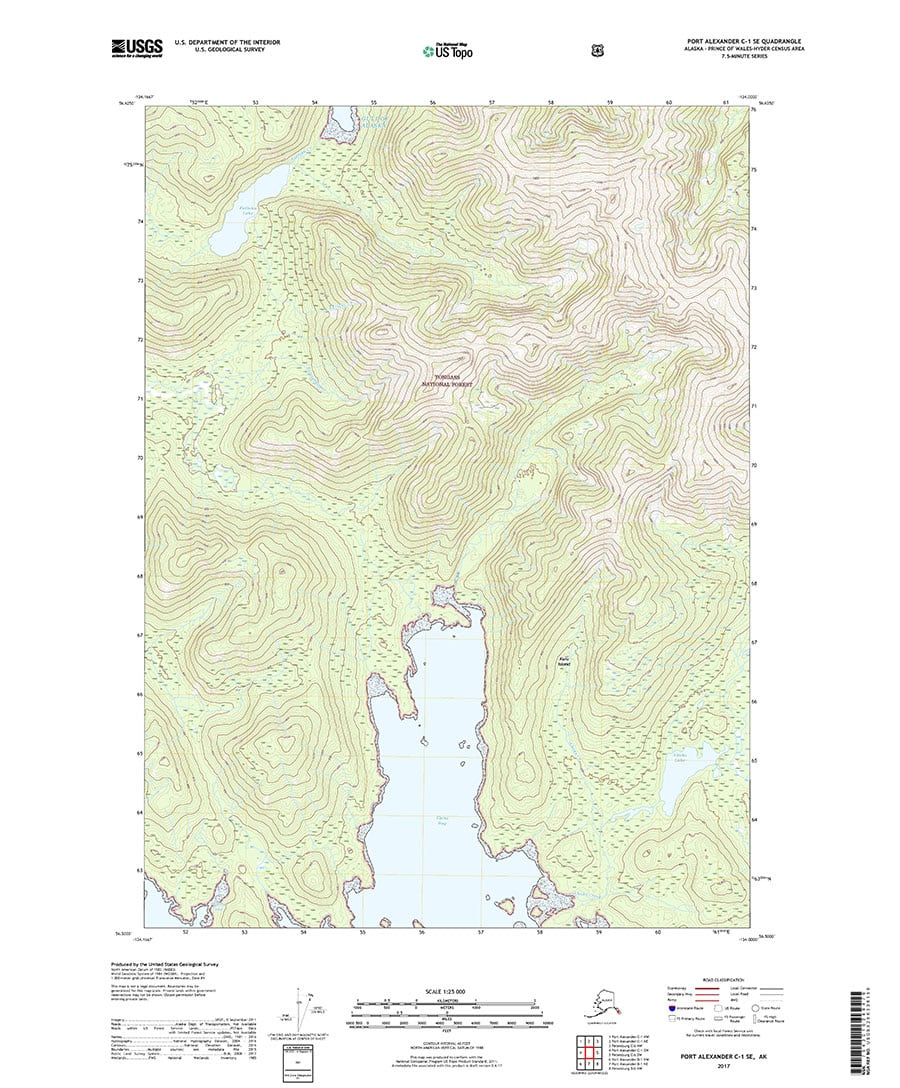 USGS Topo Map Port Alexander C1 SE (Southeast Alaska) Topo Maps