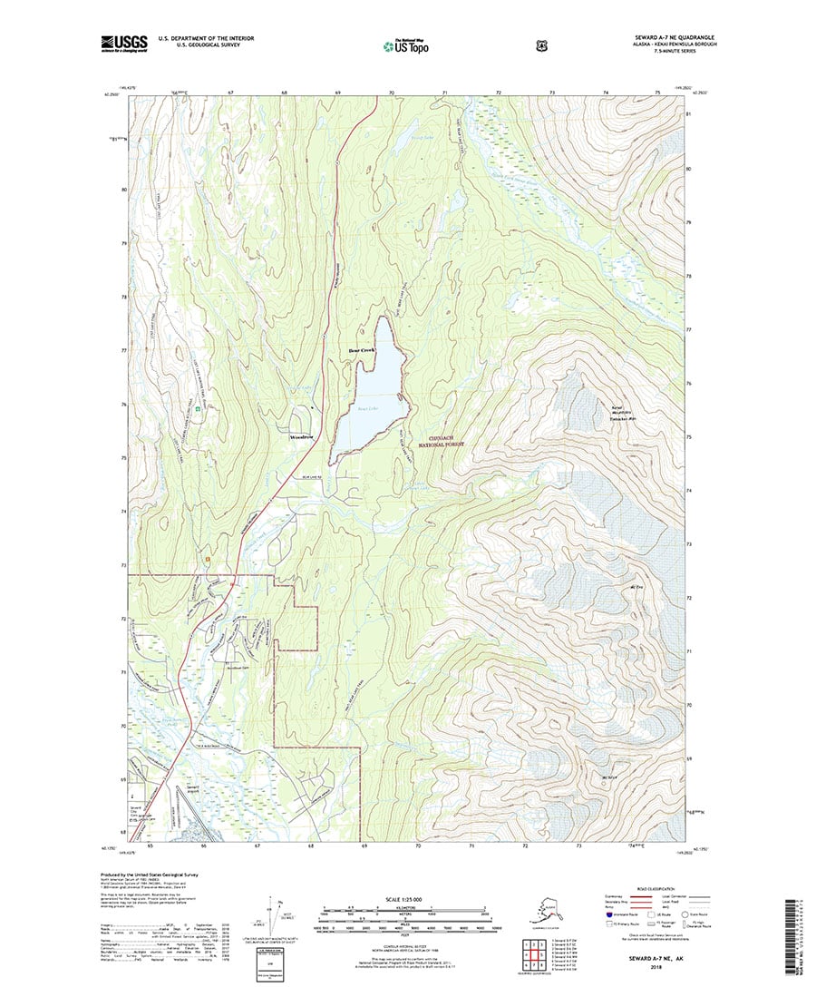 USGS Topo Map Seward A7 NE (Southcentral Alaska) Topo Maps Alaska